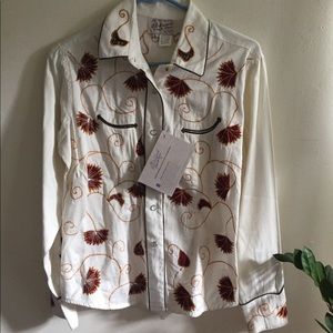NWT Rockmount Ranch Wear Rodeo Blouse Embroidered
